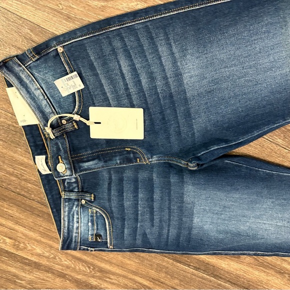 Kancan NWT Dark Wash Mid Rise Boot Cut Flare Distressed 11 / 29 - Picture 7 of 9